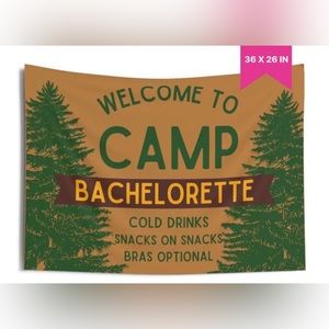 Welcome to Camp Bachelorette Party Banner - Green and Brown